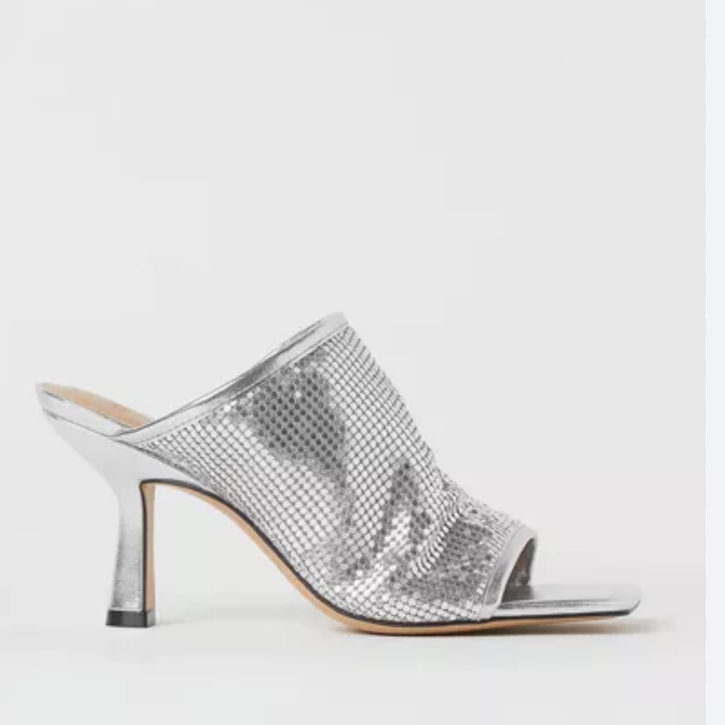 HM Silver Chain Mail Shoes Rare From Paco Rabanne Collection Brand New